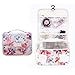 CalorMixs Women's Two Packs ID Case Zipper Wallet Card Holder Pocket Key Coin Pouch Keychain Purse Print Cow Sunflowers (White Flower)