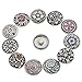 Souarts 20mm Pack of 6pcs Random Mixed Antique Silver Color Snap Button Jewelry Charms