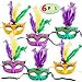 JOYIN 96 PCS Mardi Gras Party Supplies with 18 Beads Beaded Necklace, LED 6 Masks, 72 Temporary Tattoos, Mardi Gras Party Favors Set