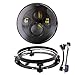 DOT 7 Inch LED Headlight Projectior with Mounting Bracket Ring For Harley Davidson Electra Glide Street Glide Fat Boy Road King Heritage Softail Switchback Headlamp Motorcycle Headlamp -Black