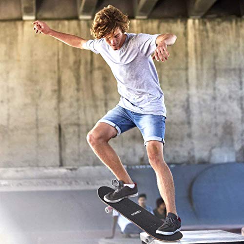 ENKEEO Skateboards Complete 32" 9 Ply Maple Wood Double Kick Concave Skateboards for Girls, ABEC-9 Tricks Stake Board for Beginners and Pro - Thumbnail 6