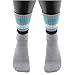 adidas Women's Cushioned 3-Pack Crew Socks, Grey Clear Onix Marl/Energy Aqua/Energy Blue/Black/White, Medium