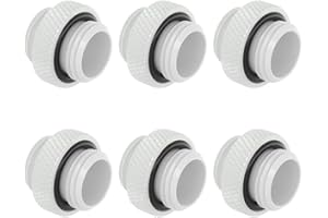 Dracaena.io 6 Pack G1/4" Thread, Male to Male Mini Extender Fitting with Tighten O-Ring, Copper Compression Fitting for PC, P