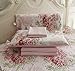 FADFAY Shabby Floral Bedding Set Queen Size Sheet Set 4 Piece Premium 100% Cotton Pink Rose Pattern :1 Deep Pocket Fitted Sheet, 1Flat Sheet, 2 Pillowcases (Standard Size)