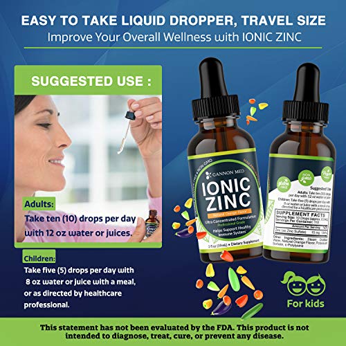 Ionic Liquid Zinc Organic Supplement Drops Immune System Booster