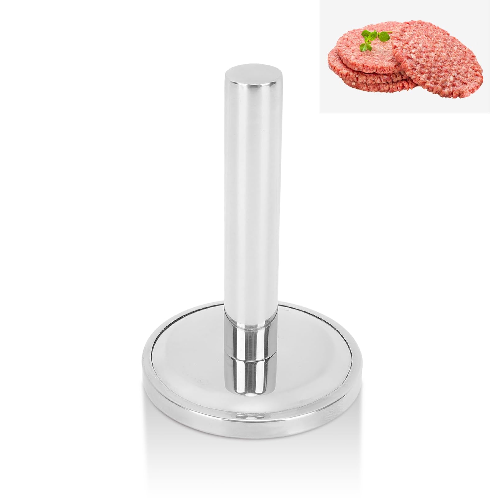 Meat Pounder Flattener,Stainless Steel Burger Press,Stainless Steel Kitchen Meat Mallet Round Burger Smasher,Chicken Flattener Tool for Meat Beef Nuts