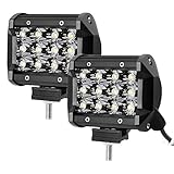 LE 2PCS 4 Inch LED Light Bar 36W Waterproof Driving Spot Light Three Row 3600lm for Off-road Truck Car ATV SUV Jeep Cabin Boat