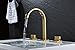 Rozin Gold Polished Widespread 3pcs Basin Faucet Dual Knobs Vessel Sink Mixer Tap