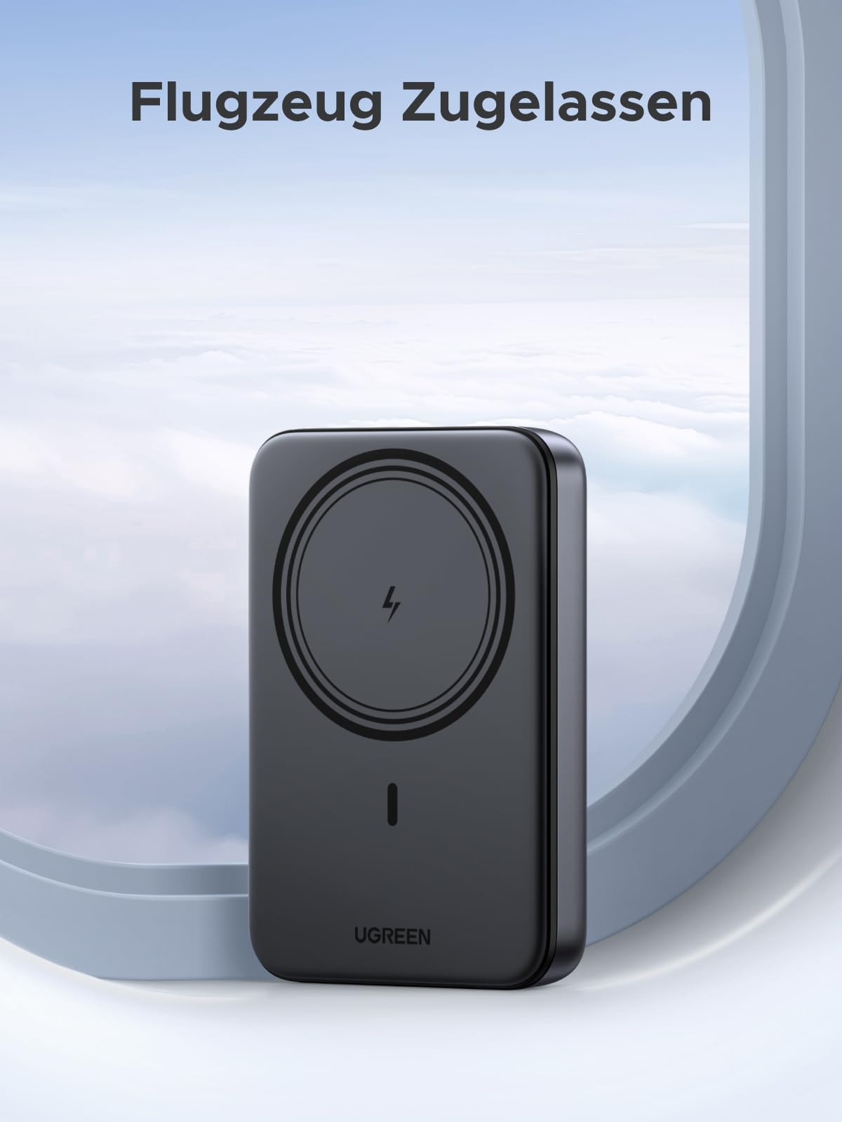 UGREEN Nexode Wireless Powerbank 10000mAh Magnetische Power Bank mit USB-C 20W, kabellose Externe powerbank MagSafe kompatibel mit iPhone 16 Pro Max/16 Pro/16/15 Pro Max/Pro/15/14(Schwarz)