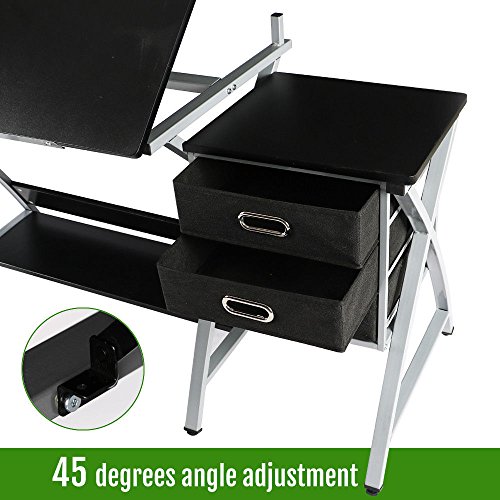 image for Eosphorus Adjustable Drafting Table Drawing Station Desk Board Storage