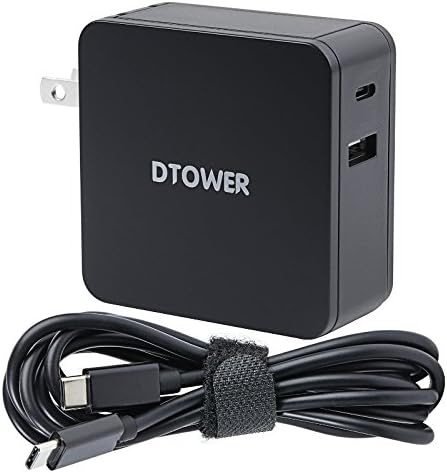 PD Charger USB C Fast Charger Nintendo Switch Wall Charger 60W with a 6ft Type C Cable for Cell phone, iPad, Lenovo ThinkPad New S2, MacBook, HP Spectre x360 - Black