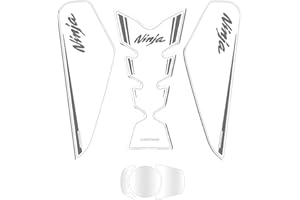 TZMAPU Compatible Kawasaki Ninja 400 Tank Pad,Motorcycle Tank Protector,Non-slip Fuel Tank Sticker Kit Rubber Protective Pads Kawasaki Ninja 400 Accessories(White)