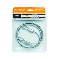 Campbell 5977206CBL Uncoated Security Cable with Swaged Eyes Each End in Clamshell, 3/16