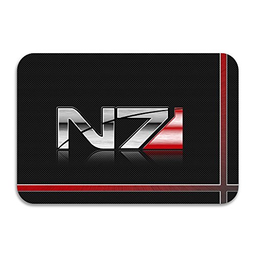 Hantrtnd Mass Effect Alliance N7 Anti-Slip Anti-Bacterial Bath Mat 15.7" X 23.6" White