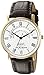 Akribos XXIV Men's Half Moon Pinion Date Display Watch - Silver Guilloche Design Dial On Brown Alligator Embossed Leather Strap - AK898