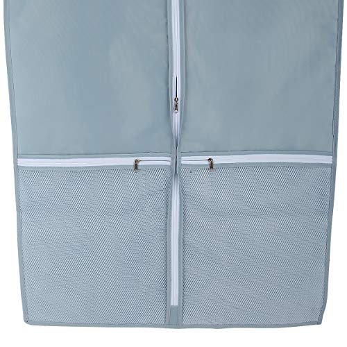 Kernorv Garment Bags for Dance Costumes, Set of 2 Breathable Dust-Proof Durable Environmental 53" Garment Bags with Zipper Pockets for Dance Costumes, Suits, Coats, Jackets,Storage or Travel (Grey)