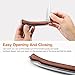 Z ZANMAX Folding Knife, 440C Stainless Pocket Knife Wood Handle Outdoor Camping Survival Hunting Knife Blade with Genuine Leather Sheath, Lockback Folding Knife, 3.5-Inch, Gift for Him