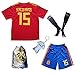 KID BOX 2018 Spain Sergio Ramos #15 Home Soccer Futbol Football Kids Jersey & Short Set Youth Sizes (Home, 7-8 Years)