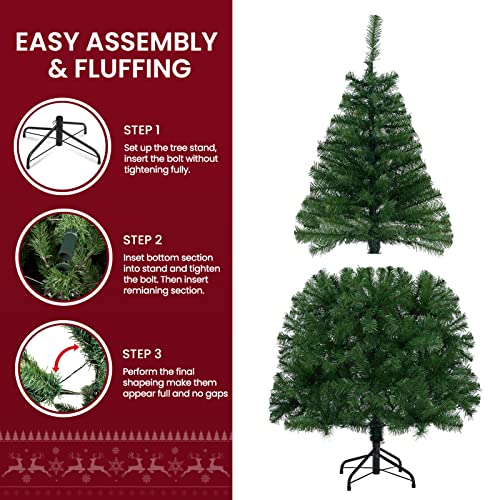 WBHome 5FT Premium Spruce Hinged Artificial Christmas Tree, 420 Branch