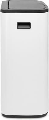 Brabantia Bo Touch Bin 2 x 30 L White Metal Waste Recycling view 3