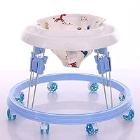 GONGFF Baby Activity Walker -Seated or Walk-Behind Position, Easy to Fold, Adjustable Seat Height, Fun Toys & Activities for Baby