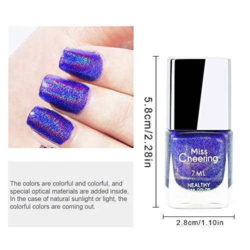 Ownest Holographic Nail Polish, Gorgeous Glossy Holographic Halo Glitter Polish Nail Art Nail Pigment Diamond Laser Nail Polish -LS04