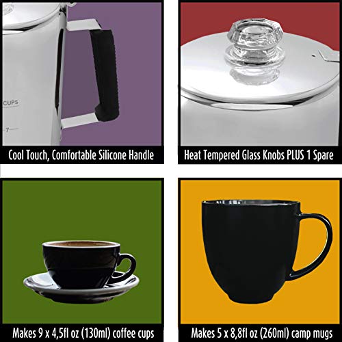 Camping Coffee Pot Our 9 Cup Camping Coffee Percolator Works Great On