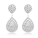 Long Way Bridal Wedding Jewelry Beautiful Dazzle Crystal Dangle Fashion 3D Earring Silver Plated