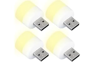 DASITON Plug in LED Night Light Mini USB LED Light Flexible USB LED Ambient Light Mini USB LED Light, LED Portable car Bulb, 