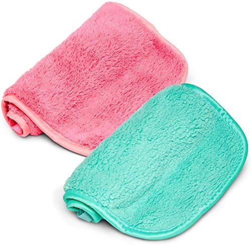 Makeup Remover Cloth Wipes Towel - 2 Pcs Make-up Removing Microfiber Reusable Eraser Wipes, Facial Cleanser Cloths, for FAST Chemical Free Cleansing of Make Up Cosmetics Dirt Oil Impurities Dead Skin