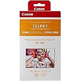 Canon RP-108 Color Ink/Paper Set, Compatible with Selphy CP910/CP820/CP1200/CP1300