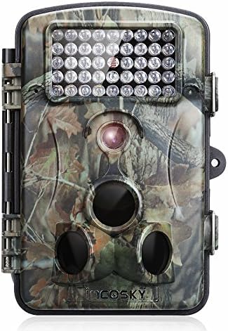 incoSKY Game Camera 1080P 12MP Wildlife Hunting Motion Activated Low Glow IR Night Vision 66ft 120° PIR Sensor with 2.4" LCD Screen IP54 Waterproof, DN2