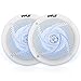 Pyle Marine Speakers - 6.5 Inch 2 Way Waterproof and Weather Resistant Outdoor Audio Stereo Sound System with LED Lights, 240 Watt Power and Low Profile Slim Style - 1 Pair - PLMRS63WL (White) primary