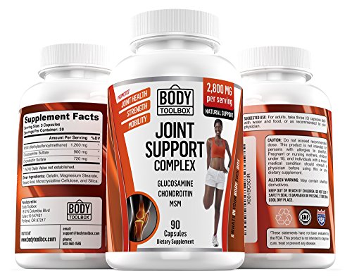 Joint Support Complex of Glucosamine Sulfate + Chondroitin + MSM - Natural Pain Relief & Inflammation Health Supplement for Sore Aching Joints - Strength Flexibility & Mobility in Easy Swallow Capsule Joint Support Complex of Glucosamine Sulfate + Chondroitin + MSM - Natural Pain Relief & Inflammation Health Supplement for Sore Aching Joints - Strength Flexibility & Mobility in Easy Swallow Capsule