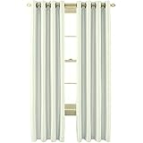Royal Velvet Plaza Grommet-Top Lined Blackout Curtain Panel, 50" x 95", Cool White