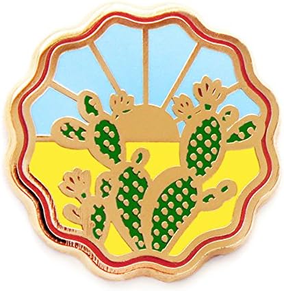 Dorrarium Prickly Pear Cactus Lapel Pin | Opuntia Pin | Hard Enamel