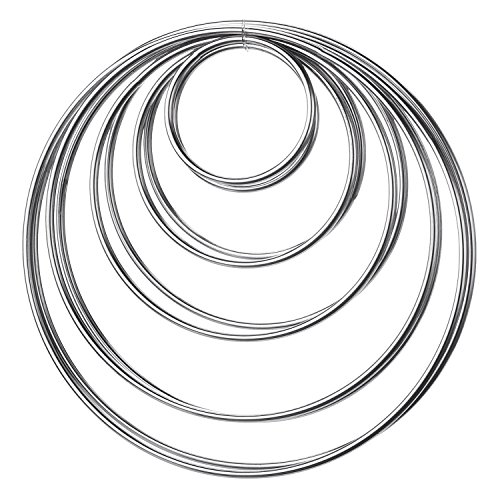 image for Onwon 10 Pieces Metal Ring Metal Hoops Metal Macrame Rings for Dream C