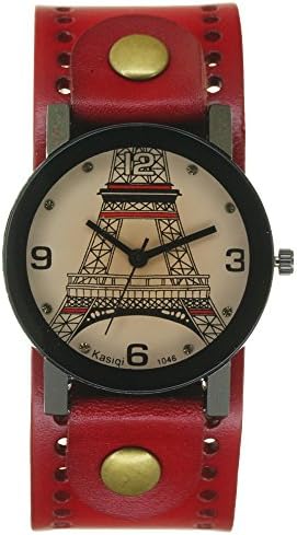 BRITAIN FLAG Vintage Red Belt Cow Leather Strap watch Wide Band UK flag Dial Casual Quartz watch