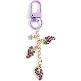 SHTALHST Grape Keychain,Purple Keychain Fruit Bag Charm for Keys Bags,Purple Gifts for Women Birthday Christmas Valentine