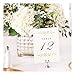 Wedding Table Numbers | Elegant 1-12 Double Sided Pearl White and Gold Table Numbers on Heavy Cardstock with Pearlescent Finish | Includes Mr and Mrs Table Cards and 2 Reserved Table Cards