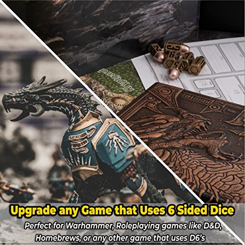 Bullet Metal Dice Set Six Brass D6 Dices Great for DND, Warhammer