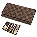 Wallets for Women Leather Trifold Clutch Checkbook Purse RFID Blocking with Credit Card Holder Organizer (Brown)