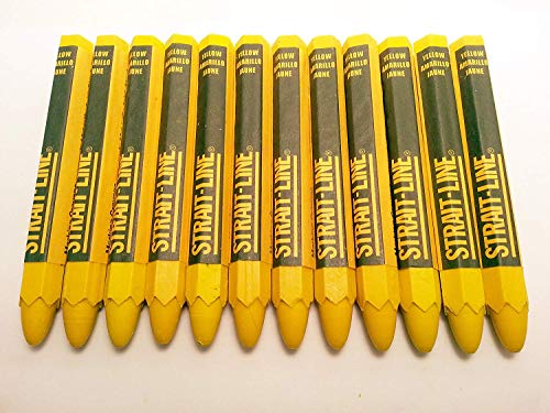 Lumber Marking Crayons 1/2" Thick HEX - YELLOW - Quantity 100 Crayons