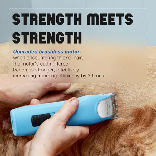 FuzzyFix Dog Clippers Professional for Thick Hair, Low Noise Clippers Cordless Ergonomic Design with 2-Speed,Dog Grooming Kit for Cockapoos Labradoodles Poodles & Cavapoos with Metal Comb Guides