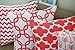 Cukudy 18x18 Inches Geometric Pattern Canvas Cotton Decorative Throw Pillow Cover (Set of 4)