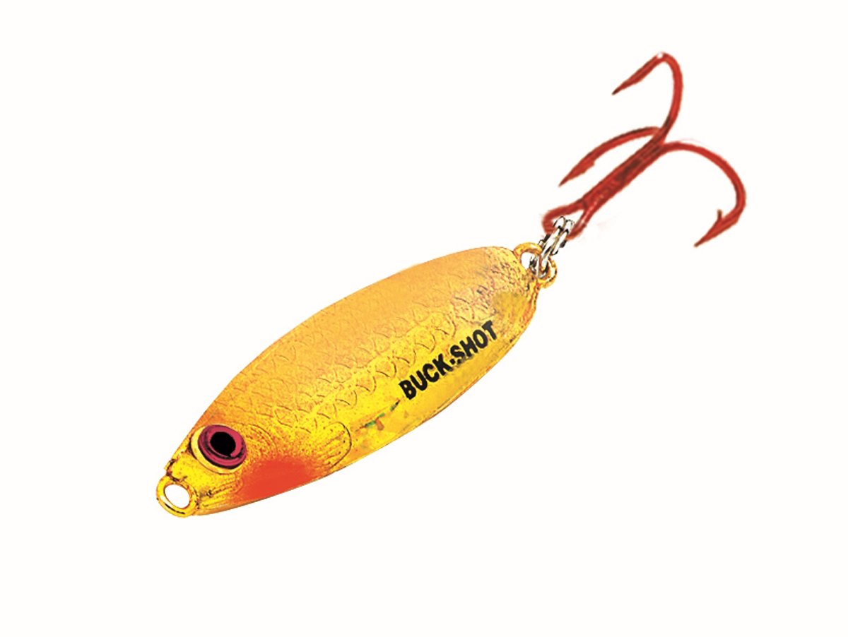 Super Glow Goldfish 1//8-Ounce Northland BRS3-29 Buck-Shot Rattle Spoon.