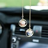 UZHOPM Lucky Cat Car Pendant Chinese Ceramic Car Hanging Ornament Car Interior Decor (Pink&Blue)