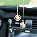 Lucky Cat Car Pendant Chinese Ceramic Car Hanging Ornament Car Interior Decor (Pink&Blue)