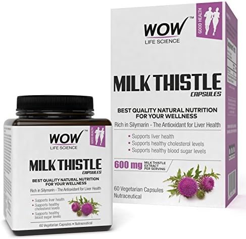 WOW Milk Thistle 600mg - 60 Vegetarian Capsules