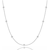 IEFWELL Silver Chain Necklace for Women 1.6mm Satellite Bead Shiny Sturdy Hypoallergenic Trendy 16/18/20/22/24 Inches Dainty Valentine's Gifts for Women